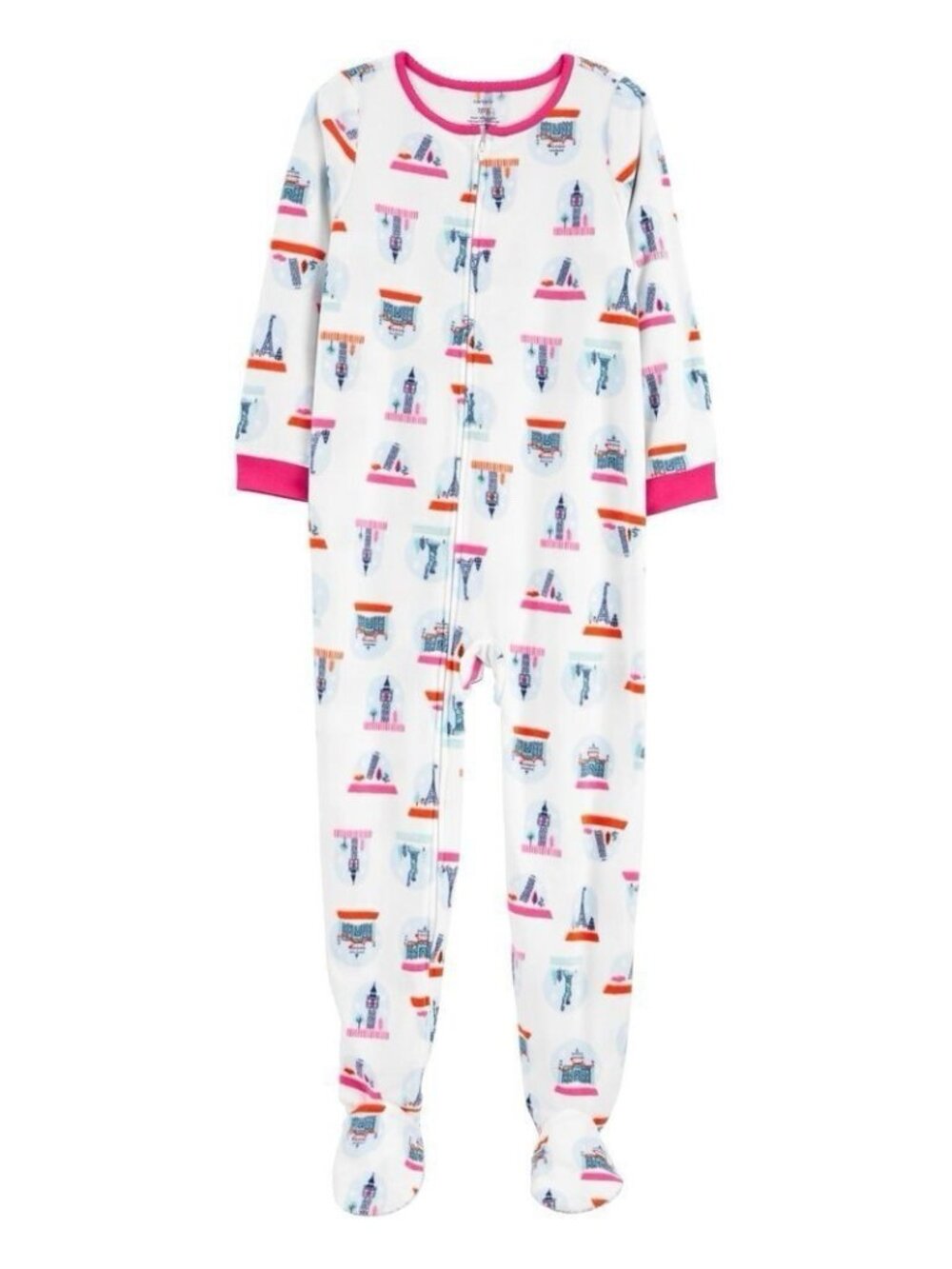 Girls Fleece Snow Globe PJs Pajama One Piece Footed Sleeper Zip Cozy Christmas 6